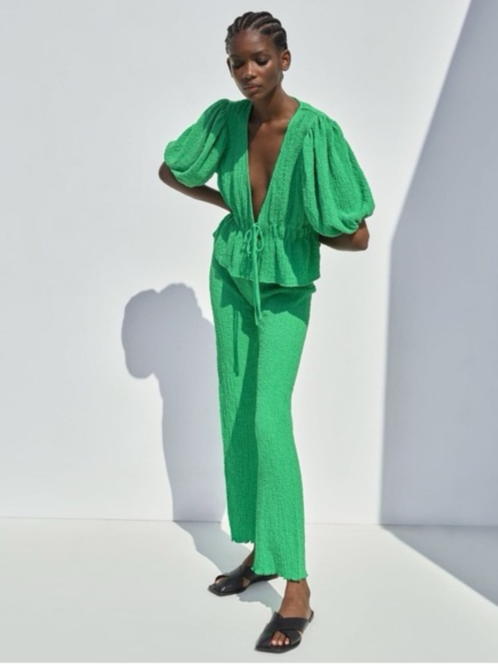 NWT Zara Green Textured Set